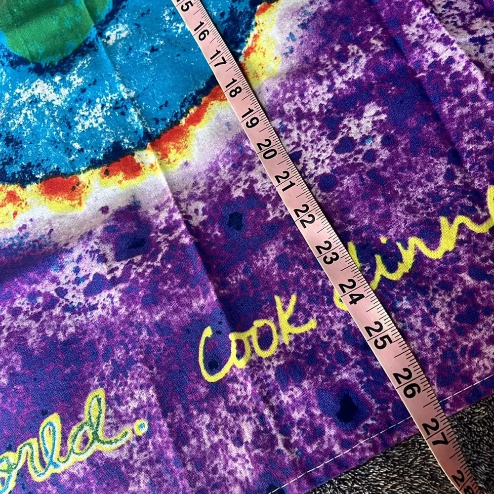 Penzeys Tie Dye Heal The World Cook DInner Tonight Towel / Cloth and Magnet